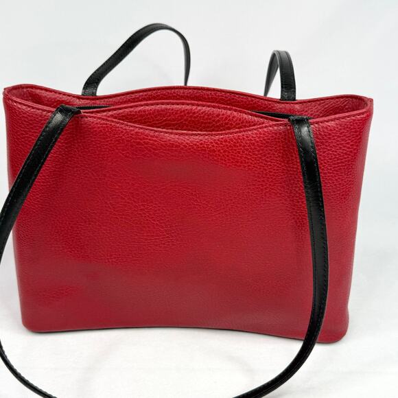 Vintage La Tour Eiffel Paris Red Leather Shoulder Bag - Picture 6 of 12